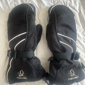 Head Black and White Winter Mittens